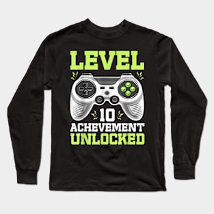 Twelve 10yr BDay Son Boy Gamer 10th 10 Years Old Birthday Long Sleeve T-Shirt